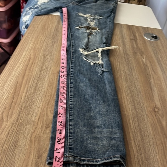 Aeropostale jeans skinny distressed patches blue size 31 - Picture 15 of 17